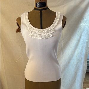 White Sleeveless beaded Top
